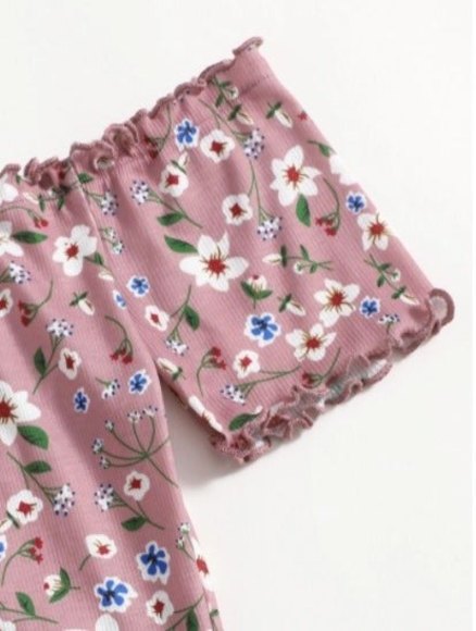 CLEARANCE! SHEIN Off Shoulder Lettuce Trim Allover Floral Print Dress - Picture 3 of 4